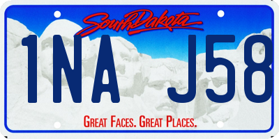 SD license plate 1NAJ58
