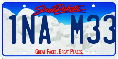 SD license plate 1NAM33