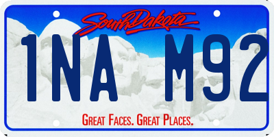 SD license plate 1NAM92