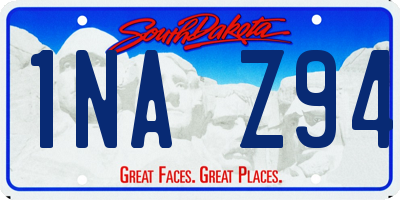 SD license plate 1NAZ94