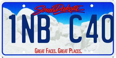 SD license plate 1NBC40