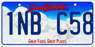 SD license plate 1NBC58