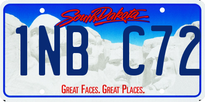 SD license plate 1NBC72
