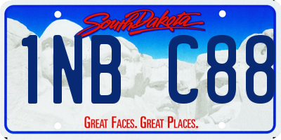 SD license plate 1NBC88