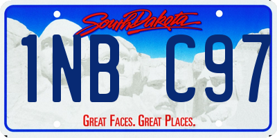 SD license plate 1NBC97