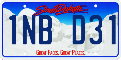SD license plate 1NBD31