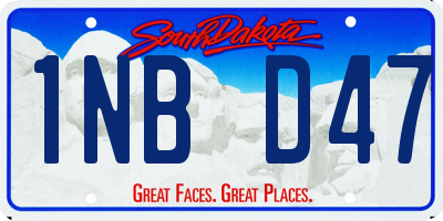 SD license plate 1NBD47