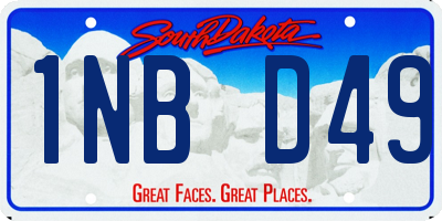 SD license plate 1NBD49