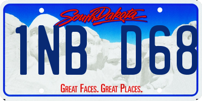 SD license plate 1NBD68