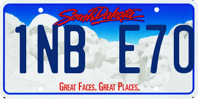 SD license plate 1NBE70
