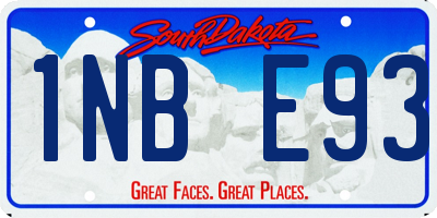 SD license plate 1NBE93