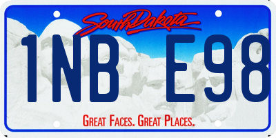 SD license plate 1NBE98