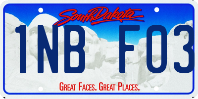 SD license plate 1NBF03