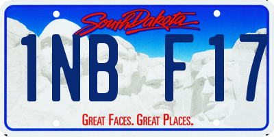 SD license plate 1NBF17