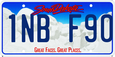 SD license plate 1NBF90
