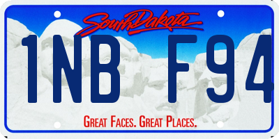 SD license plate 1NBF94