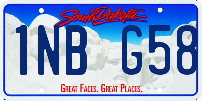 SD license plate 1NBG58