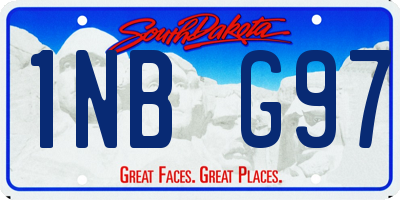 SD license plate 1NBG97