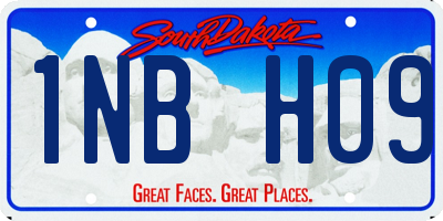 SD license plate 1NBH09