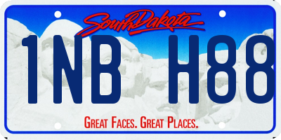 SD license plate 1NBH88