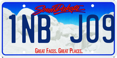 SD license plate 1NBJ09