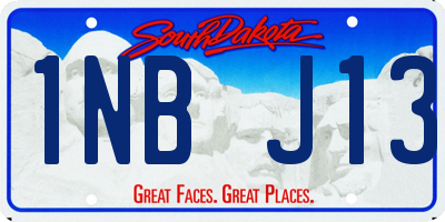 SD license plate 1NBJ13