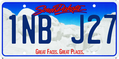 SD license plate 1NBJ27