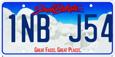 SD license plate 1NBJ54