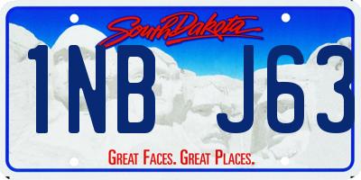 SD license plate 1NBJ63