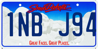 SD license plate 1NBJ94