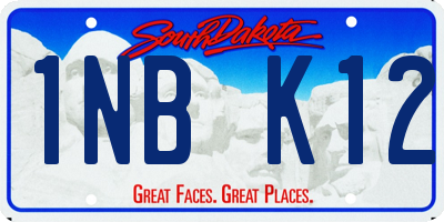 SD license plate 1NBK12