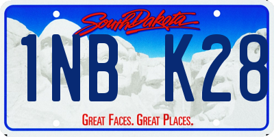 SD license plate 1NBK28