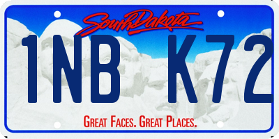 SD license plate 1NBK72