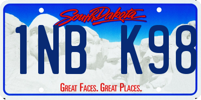 SD license plate 1NBK98