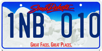 SD license plate 1NBO10