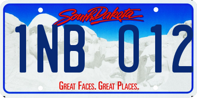 SD license plate 1NBO12