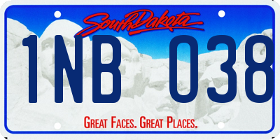 SD license plate 1NBO38