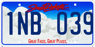 SD license plate 1NBO39