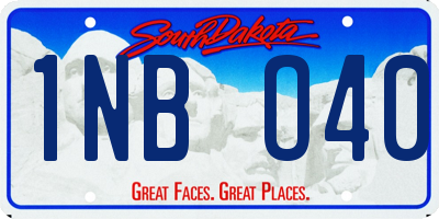 SD license plate 1NBO40