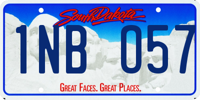 SD license plate 1NBO57