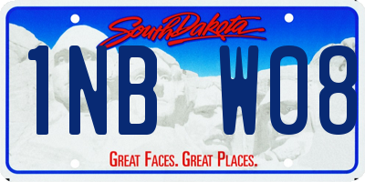 SD license plate 1NBW08