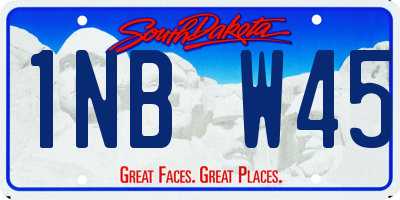 SD license plate 1NBW45