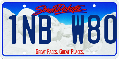 SD license plate 1NBW80