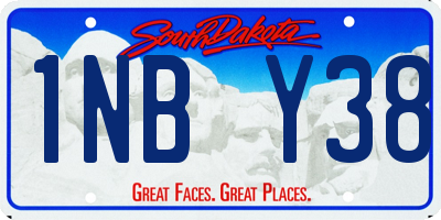 SD license plate 1NBY38