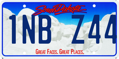 SD license plate 1NBZ44