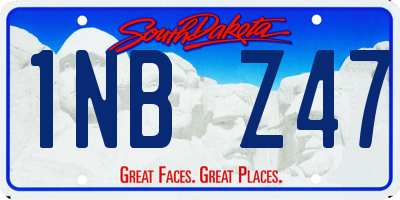 SD license plate 1NBZ47