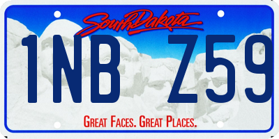 SD license plate 1NBZ59