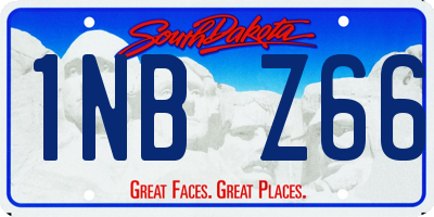 SD license plate 1NBZ66