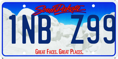 SD license plate 1NBZ99