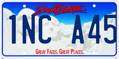 SD license plate 1NCA45